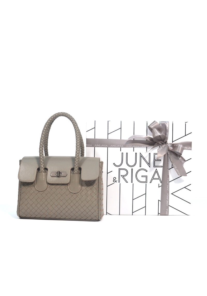 JOANmini Genuine Leather Top Handle / Sling Bag - SLATE GREY