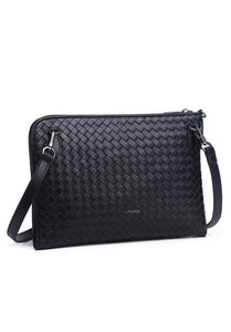 JUDE Genuine Leather Clutch / Sling Bag - BLACK