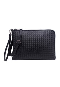 JUDE Genuine Leather Clutch / Sling Bag - BLACK