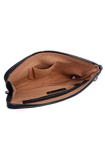 JUDE Genuine Leather Clutch / Sling Bag - BLACK
