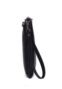 JUDE B. Genuine Lambskin Leather Clutch / Sling Bag - BLACK