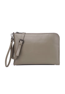 JUDE B. Genuine Lambskin Leather Clutch / Sling Bag - SLATE GREY
