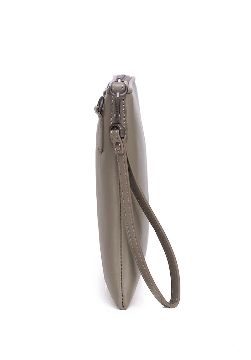 JUDE B. Genuine Lambskin Leather Clutch / Sling Bag - SLATE GREY