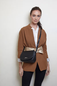 JULES Genuine Sling / Shoulder Bag - BLACK