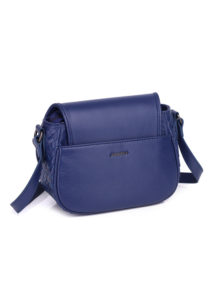 JULES Genuine Leather Sling / Shoulder Bag - NAVY BLUE